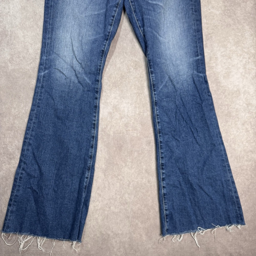 AG Adriano Goldschmied Jeans Womens 30x32* Blue Farrah Boot Crop Denim Fray Hem - Picture 3 of 12